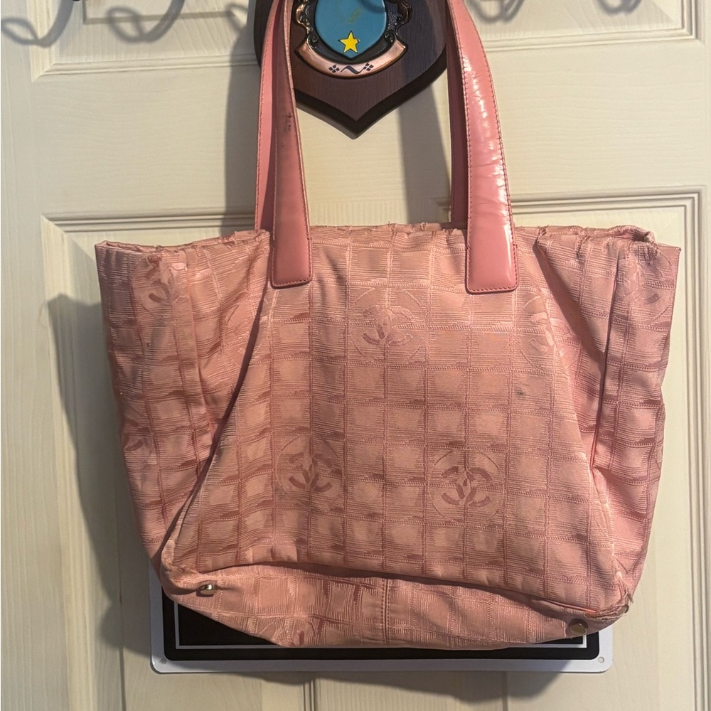 Chanel nylon leather tote - Pink